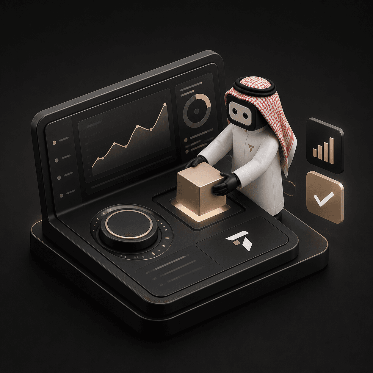 وكيل ذكاء اصطناعي يدمج وحدة قرار داخل منتج ذكي يعرض النتيجة ومؤشرات القياس